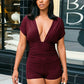 Sexy Backless Playsuits Woman Summer Trend Bandage Low-Neck Sleeveless Shape Waist High Street Fashion Style Rompers