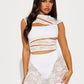 Sexy Hollow Playsuits Women Mesh Jacquard Patchwork Irregular Stretch Sleeveless Skinny Midnight Club Party Rompers