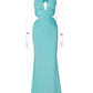 Women Halter Deep V Cutout Mermaid Maxi Dress Sexy Backless Ruched Long Gown Sleeveless Bodycon Party Evening Dress