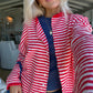 Y2K Crew Neck Open Front Button Down Long Sleeve Knit Sweaters Womens Striped Cardigan Sweater Casual Winter Fall Outerwear