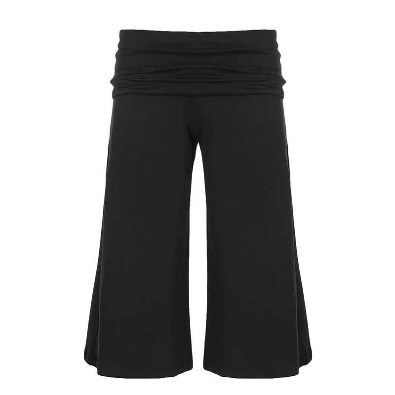 Casual Comfortable Crop Pants Woman Summer Trend Ruched Elastic Low-Waist Daily Simple Basic Fashion Style Classic Bottoms