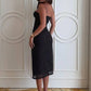 Polka Dot Spaghetti Strap Sexy Midi Dress Women Elegant Off-shoulder Backless Sleeveless Bodycon Club Party Dress