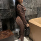 Sexy Wild See Through 2 Piece Set Women Leopard Print Bandage Crop Top+Leggings Matching Midnight Party Clubwear Outfits