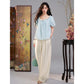 Women's Lace Embroidered Square Neck Blouse, Puff Sleeve Ruffle Neck Casual Loose Top