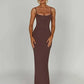 Spaghetti Strap Backless Bodycon Maxi Dress Women Autumn New Thickened Fabric Sleeveless Club Party Sexy Long Dress