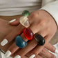 Y2K Kpop Colorful Resin Plastic Finger Rings for Women Trend New Fashion Boho Irregular Rings Aesthetic Jewelry Gift