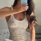 Cozy 2 Piece Sets Woman Outfit Flower Print Ribbed Tank Top and Pant Suits Casual Lounge Wear Trousers Set