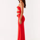 Metal Rose Hollow Out Sexy Maxi Dress Women Beach Holiday Gown Strapless Off-shoulder Backless Bodycon Club Long Dress
