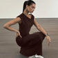 One Shoulder Fishtail Long Maxi Dresses Brown Elegant Dresses Woman