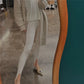 Women Casual Street Elastic High Waist Slim Fit Long Trousers Y2K Ribbed Knit Tight Step on Foot Leggings Sporty Pants