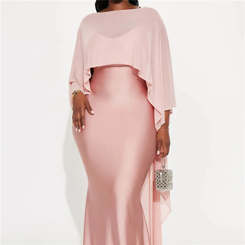 Women Sheer Chiffon Cape Shawl Asymmetric Drape Mesh Evening Dress Cover Up Bridal Wrap For Wedding Party Formal Events