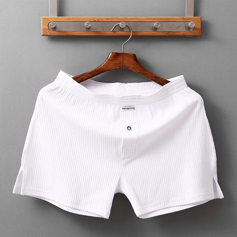 Stretch Cotton Underwear Mens Boxer Shorts Threaded Aro Pants Sleepwear Loungewear Shorts Boxers Male Underpants Panties