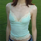 Autumn Trend Camisole Women Simple Lace Patchwork Sweet Sexy Low-Neck Backless Vacation Midnight Classic Street Vests