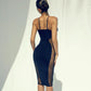 Sexy Mesh Insert Bodycon Midi Dress Black See Through Party Nightclub Evening Dresses for Women Fashion 2023