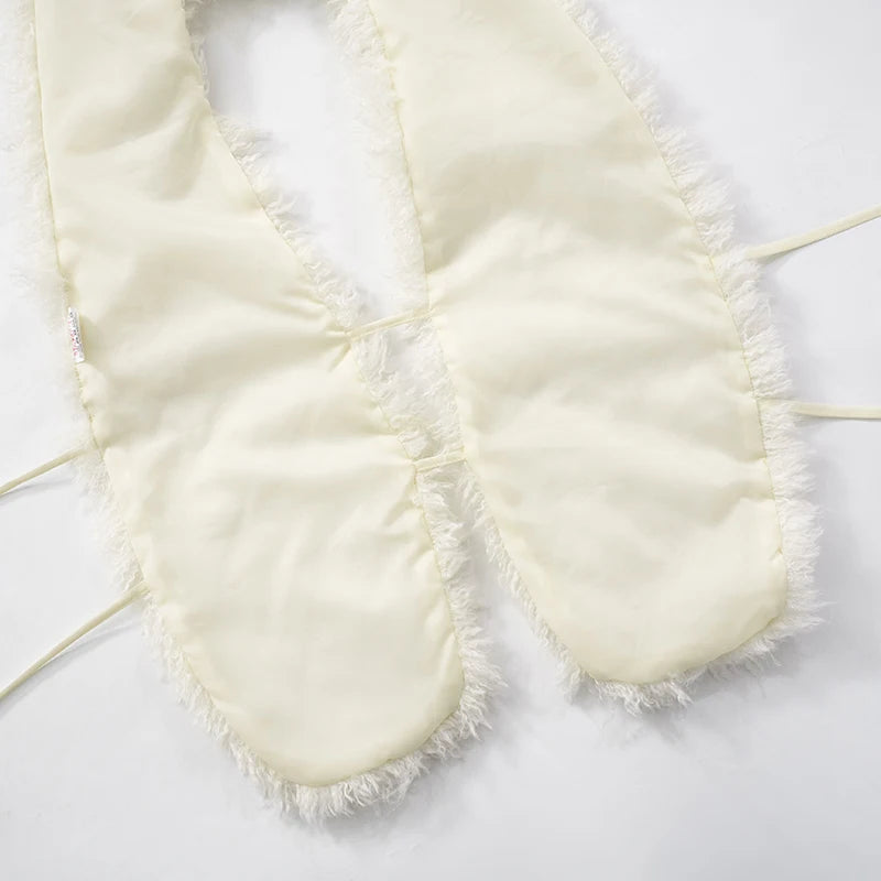 Sexy Furry Tank Tops Women Backless Sexy Midnight Cardigan Autumn Hipster Wild Basic Streetwear Halter Furs Y2K Tops