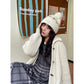 Casual Fair Isle Style Sheep Pattern Pom Pom Knit Beanie For Women