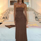 Polka Dot Sexy Two Piece Set Women Off-shoulder Strapless Tank Tops And Maxi Skirt Sets Female Bodycon Club Dress Set