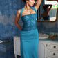Sleeveless Long Dress Sets Ladies Party Outfits Sexy Elegant Blue 2 Piece Lace Top and Maxi Skirt Sets Women