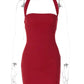 Halter Backless Sexy Mini Dress Women Elegant Sleeveless Back Lace Up Bodycon Club Party Evening Cocktail Dress 2026