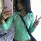 Letter Print Hooded Crop Tops Zipper Full Sleeve Drawstring Stretch Skinny Sporty Style Autumn Trend Daily Streetwear