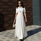 Casual Short Sleeve A-line Long Dress for Woman Elegant Knit Dresses Fall Clothes 2025 Brunch Outfits
