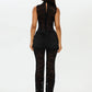 Lace See Through Sexy Jumpsuits Women Rompers Elegant Hollow Out Sleeveless High Waist Ruched Club Party Jumpsuit