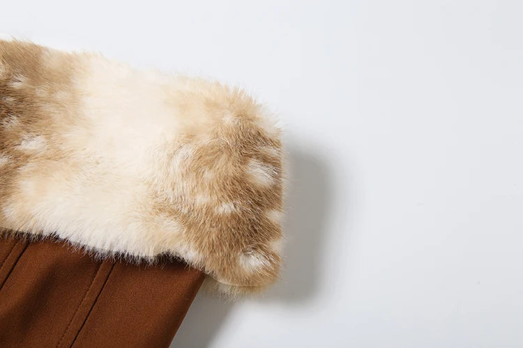 Prom Party Coquette 2-Piece Set Women Leopard Furry Patchwork Irregular Hem Vest+Shirring Peach Hip Skirt Sexy Wild Suits