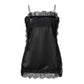 Elegant Lace Patchwork Cami Tops Women Solid Sleeveless Square Neck Loose Vest Suit Autumn Lady Chic Satin Party Outfit