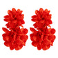 Exaggerated Big Fluffy Fabric Flower Petal Drop Earrings for Women Trendy Elegant Earring Wed Bridal Y2K Jewelry Accessories New
