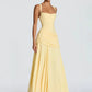 Square Collar Backless Sexy Maxi Dress Women Elegant Chiffon Sleeveless Bodycon Club Party Pleated Long Dresses
