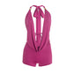 Sexy Summer 2-Piece Set Women Halter Deep Swing Collar Backless Camisole+Shorts Matching Sexy Clubwear Skinny Outfits