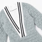 Deep V-Neck Dress Women Sexy Patchwork Elastic Waffle Plaid Long-Sleeve Autumn Hipster Peach Hip Streetwear Bodycon