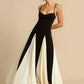 Elegant Patchwork Spaghetti Strap Long Dress For Women Fashion Sleeveless Backless Sexy Evening Maxi Dress Fashion