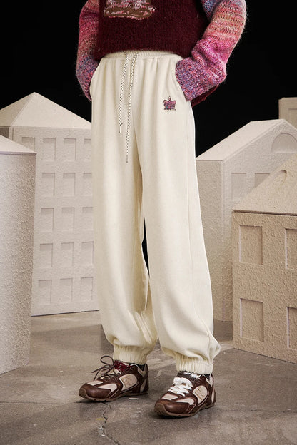 2025 Winter New Arrivals Casual Solid Color Drawstring Ankle Cuff Loose Fit Sweatpants For Woman