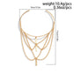 Vintage Multilayer Stick Tassel Pendant Upper Armband Cuff Open Bangles for Women Long Chain Arm Body Bracelet Jewelry