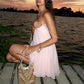 Chiffon Pink Princess Dress Woman Clothes Sexy Spaghetti Strap Backless Mini Dresses