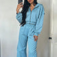 Sporty Tracksuit Women 2 Piece Set Panelled Stripes Simple Hooded Zip Jacket+Wide Pants Matching Casual Street Outfit