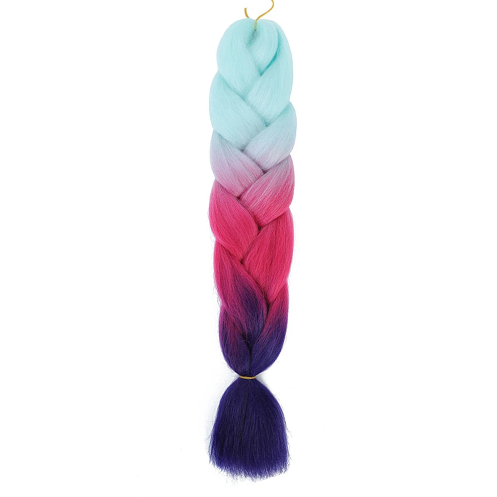 24 Inch Jumbo Braids Extensions Synthetic Braiding Hair Afro Ombre Color kanekalon Hair for Children Braid