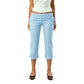 Women Y2K Trendy Low Waist 3/4 Length Capri Trouser Fold Over Waist Tie Side Drawstring Slim Fit Streetwear Lounge Pants