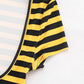 Street 3 Piece Women Striped Print Sexy Hottie Low-Neck Short Sleeve+Halter Bandages Tank Top+Bike Short Fashion Suit