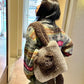 Y2K Cute Lambswool 3D Bear Soft Warm Shoulder Bag For Women