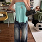Loose t-Shirt Women Off-Shoulder Batwing Sleeve Folds Leisure Comfortable Summer Fashion Daily Commute Streetwear