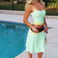 2 Pcs Woman Outfit Colorblock Camisole Top and Midi Skirt Matching Sets