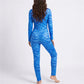 Skinny Jumpsuit Women Blue Tiger Print High Neck Long Sleeve Bodysuit Avatar Cosplay Costume Club Halloween Party Outfit