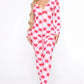 Women Plus Size Christmas Pajama Long Sleeve V Neck Button Printed Bodycon Jumpsuit Loungewear Home Sleepwear Night Suit