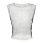 Men Fishnet Sexy Tank Tops Man Rhinestone Shiny See-Through Hollow Vest Mesh Sleeveless T-Shirt Transparent Clothing Clubwear
