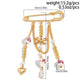 Elegant Ceramic Love Heart Beads Bowknot Tassel Brooch for Women Fashion Dress Suit Collar Pins Clip Party Jewelry Gift