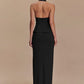 Backless Sexy 2 Piece Sets Women Solid Square Collar Halter Tops And Long Skirt Female Slim Fit Club Two Piece Sets