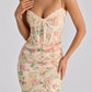 Spaghetti Strap Backless Print Sexy Maxi Dress Women Elegant Patchwork Sleeveless Bodycon Floral Print Club Party Dress
