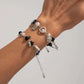 2Pcs/Set Aesthetic Ribbon Imitation Pearl Bracelets for Women Beads Acrylic Star Pendant Bangles Wedding Jewelry New